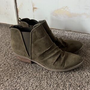 Report Olive Perforated Ankle Booties